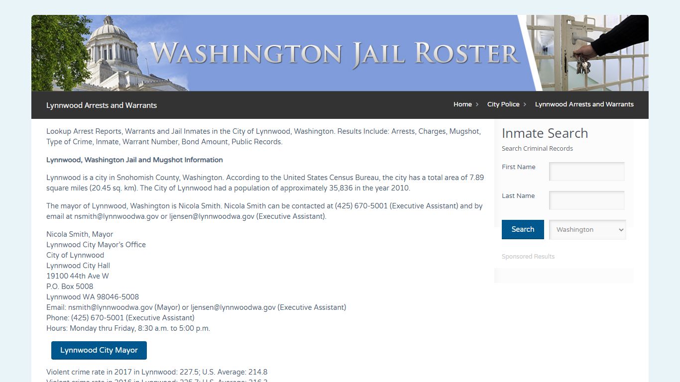 Lynnwood Arrests and Warrants | Jail Roster Search