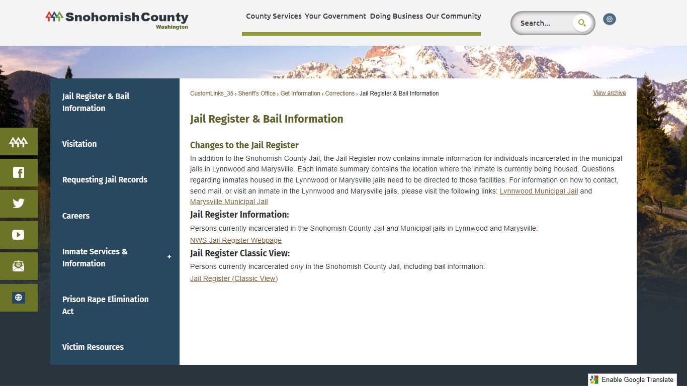 Jail Register & Bail Information | Snohomish County, WA ...